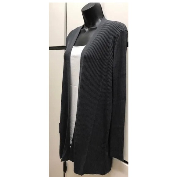 Eileen Fisher Sleek Tencel Lyocell Rib Long Cardigan size small * wom266 - Picture 3 of 12